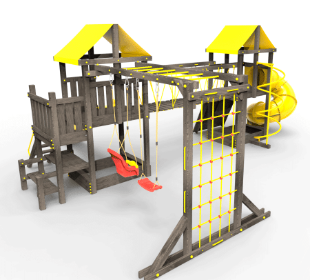 Детская площадка Пикник "Блэк" Кракен с винтовой трубой