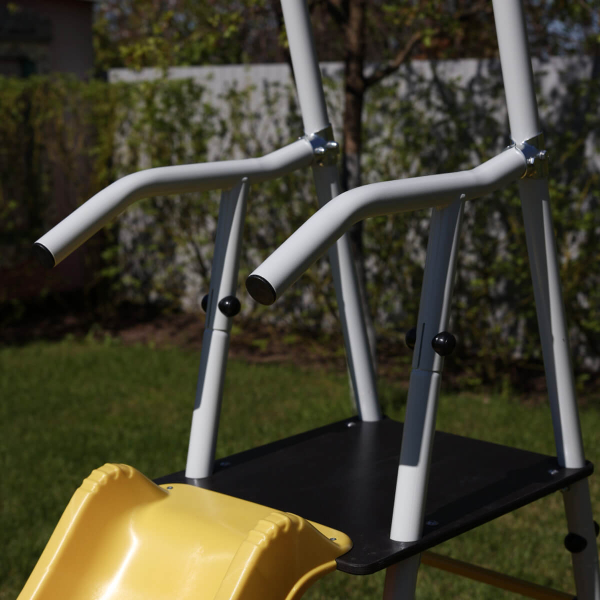 картинка Дополнительный комплект с горкой к дачному комплексу ROMANA *только для высоты балки качелей 2050 мм. (желтый/серый) (без качелей) от магазина Лазалка