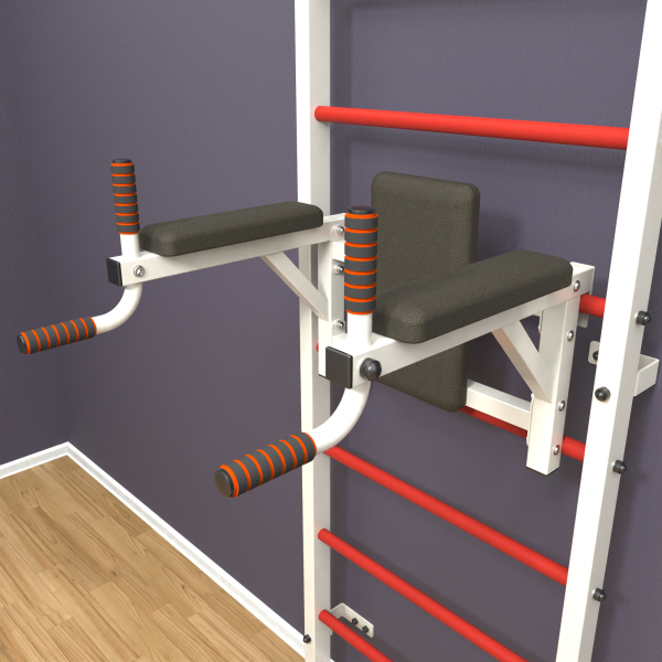 Шведская стенка «LittleSport» White Pull-Up 2.0 красные ступени