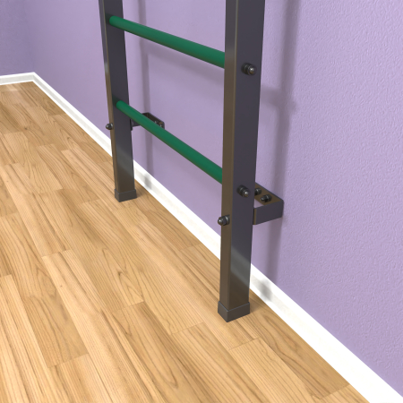 Шведская стенка "LittleSport" ПУ Графит зеленые ступени