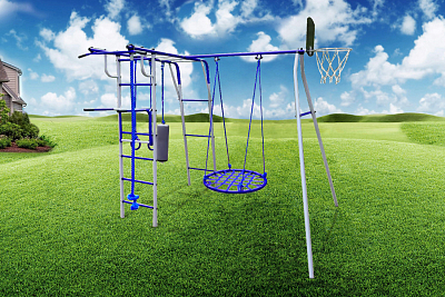 Детский спортивный комплекс для дачи Пионер "Шалун" Макси (Гнездо 80М) (Серый)