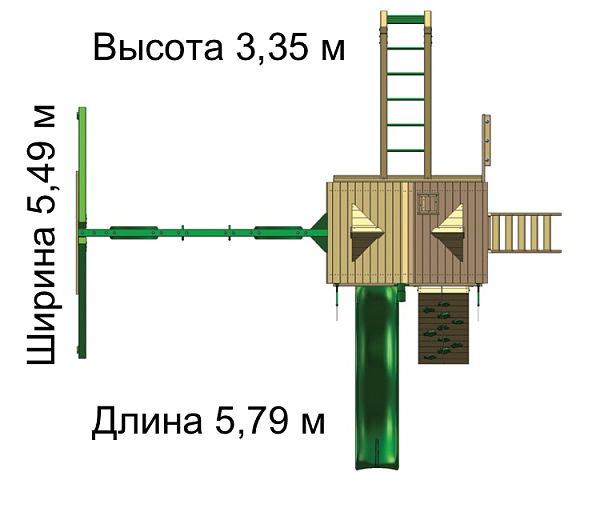 Детская игровая площадка «Рассвет Трихауз» с рукоходом