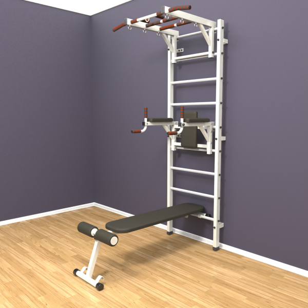 Шведская стенка «LittleSport» White Long 3.0 белые ступени