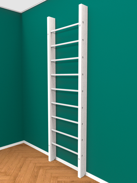 картинка Брашированная шведская стенка "Кастерли" Белый (Белые ступени) от магазина Лазалка