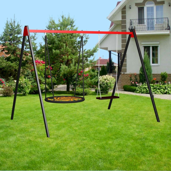 Уличные качели Sv Sport УК172.2П2 (3.0м/Гнездо 115см/Деревянные/Подвесы на подш 2к)