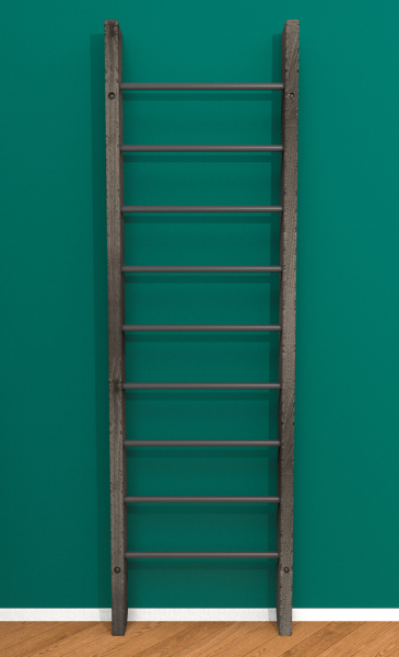 картинка Брашированная шведская стенка "Кастерли" Черный (Черные ступени) от магазина Лазалка