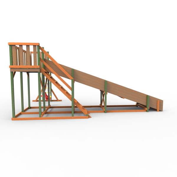 Детская площадка - деревянная горка Пикник "Зима №3" Вега с рукоходом